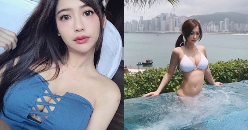 看起來有夠軟！巨乳宅妹「楊吉兒」泳池泡水奶香四溢，軟綿綿像兩團棉花糖！