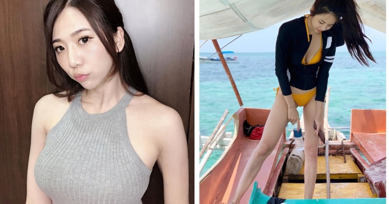 酒窩美少女「Jasmine茉莉」隨時準備去浮潛，32E頂級浮標應該不怕會沈～